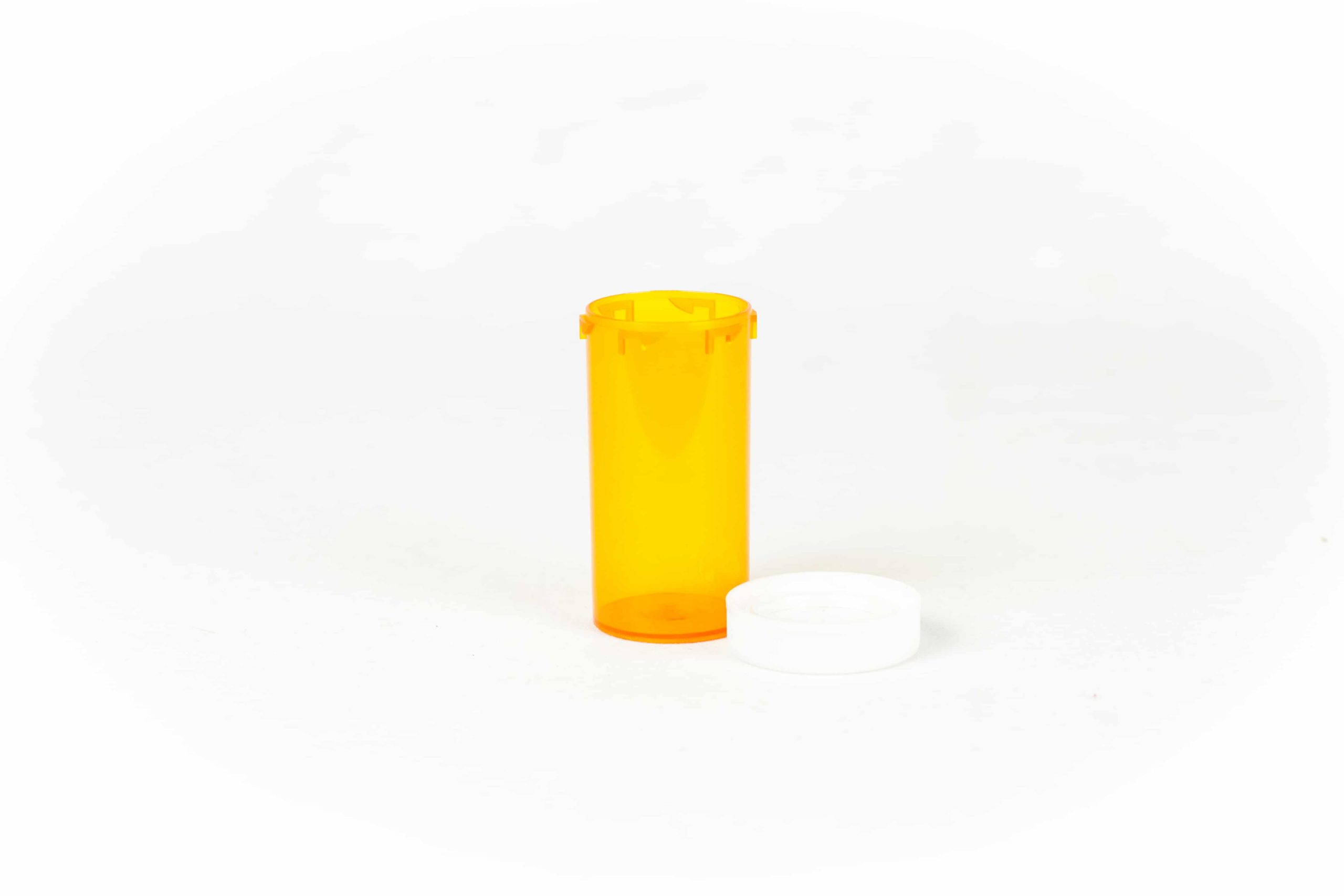 Empty Plastic RX Pill Medicine Bottles Containers Amber Reversible