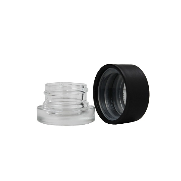200 Pack) 5ml Thick Glass Containers with Black Lids - Jars for